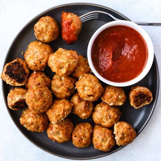 Spanish Baked Chicken Meatballs