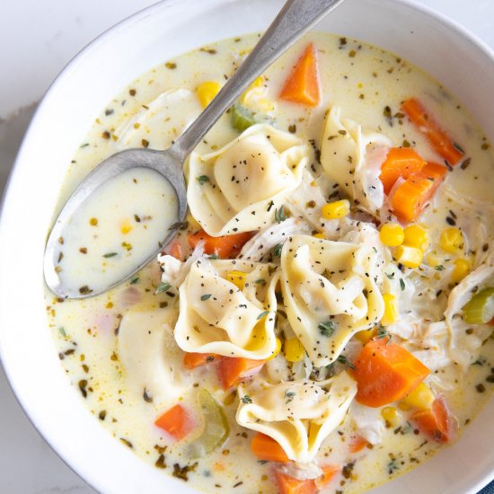 Creamy Chicken Tortellini Soup