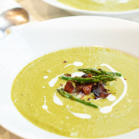 Creamy Asparagus Bacon Soup