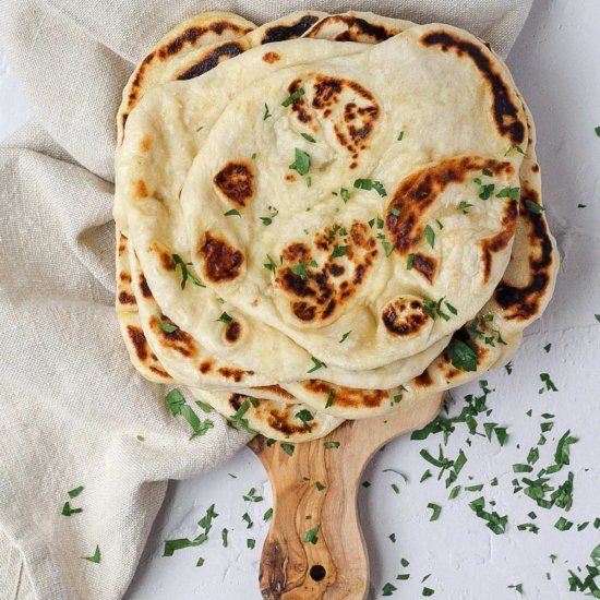 Homemade Sourdough Naan