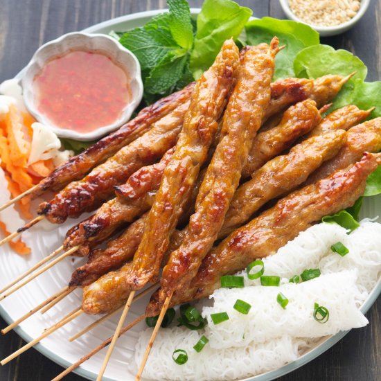 Vietnamese Grilled Pork Skewers