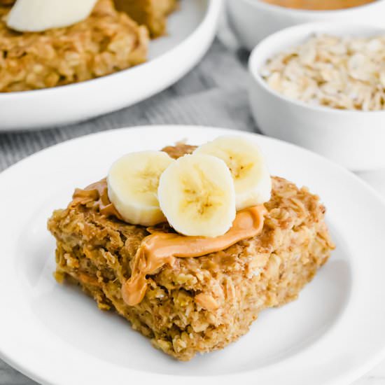 Peanut Butter Banana Baked Oatmeal