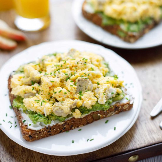 Avocado Toast with Egg and Sausage