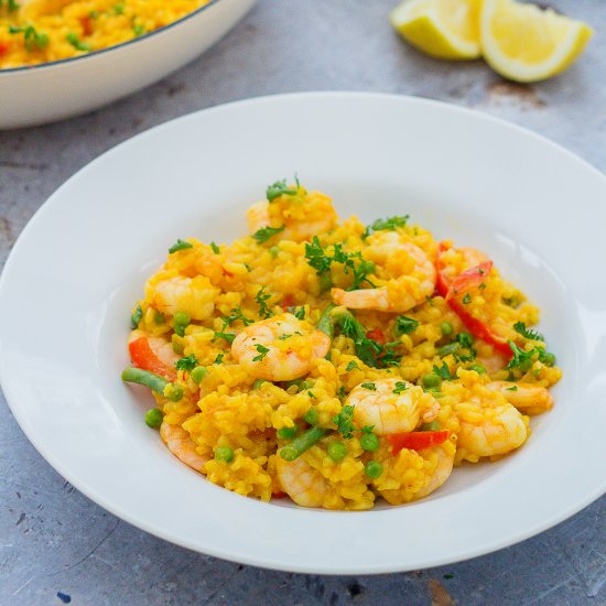 Easy Peasy Prawn Paella