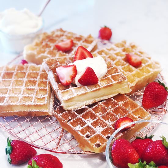 Homemade Belgium Yeast Waffles