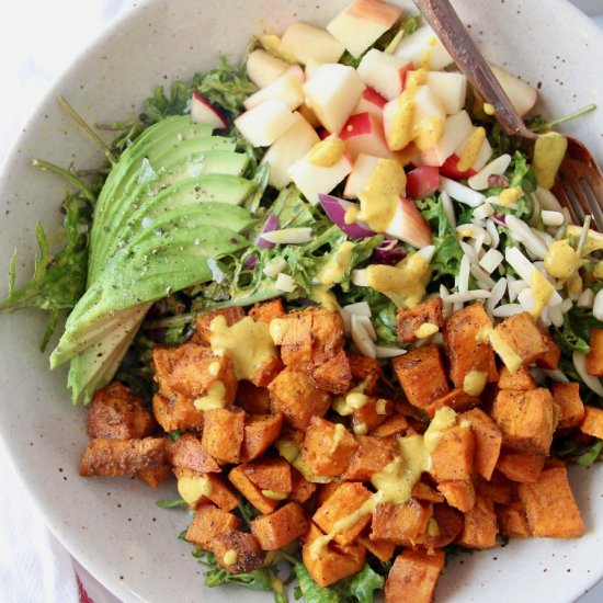 Roasted Sweet Potato Kale Salad