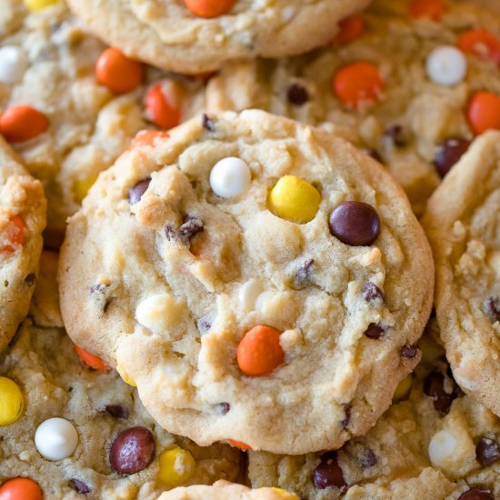 Reeses Pieces Pudding Cookies