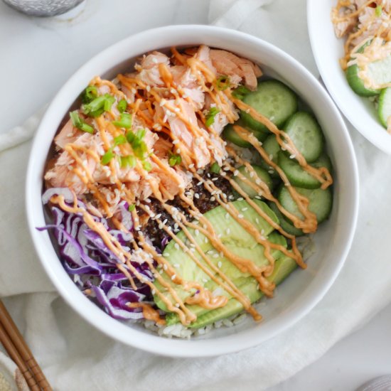 Spicy Salmon Sushi Bowls