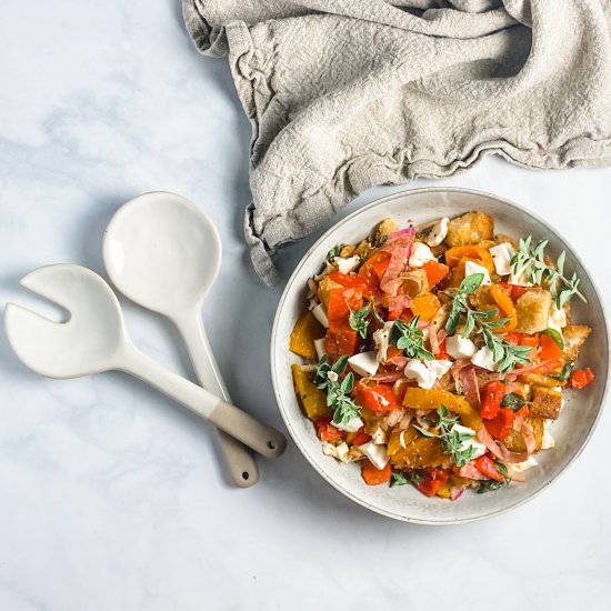 roasted pepper panzanella