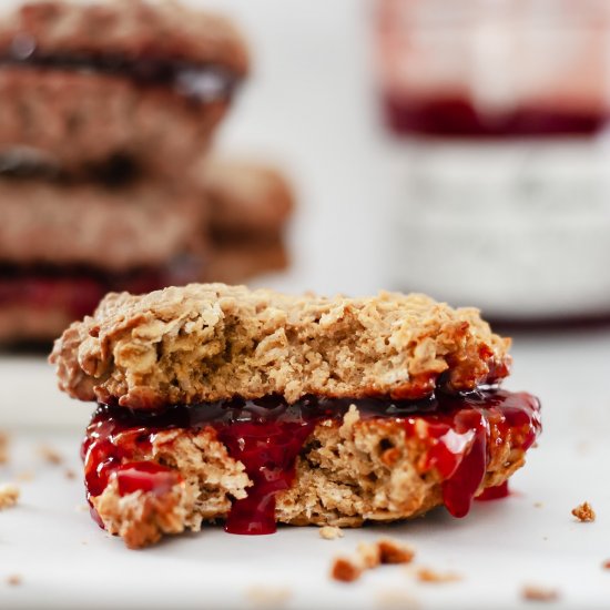 Flourless pb&j sandwich cookies