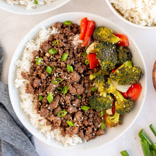 Korean Ground Beef Bowls