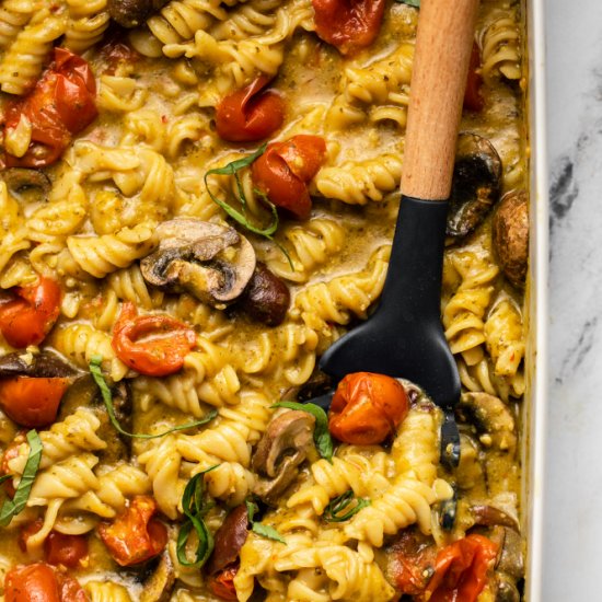 No-Boil Pesto Pasta Bake