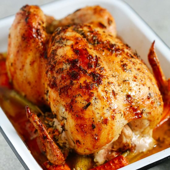 Garlic Herb Butter Roast Chicken