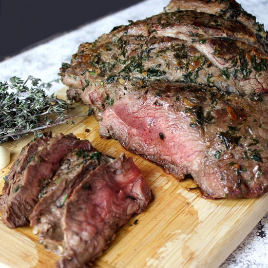 Herby garlicky prime rib