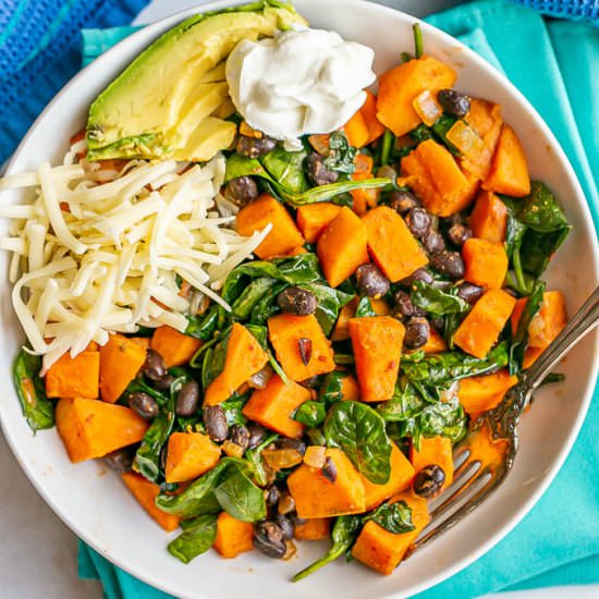 Sweet potato and black bean skillet