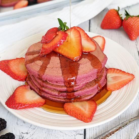 Vegan Pink Beet Pancakes