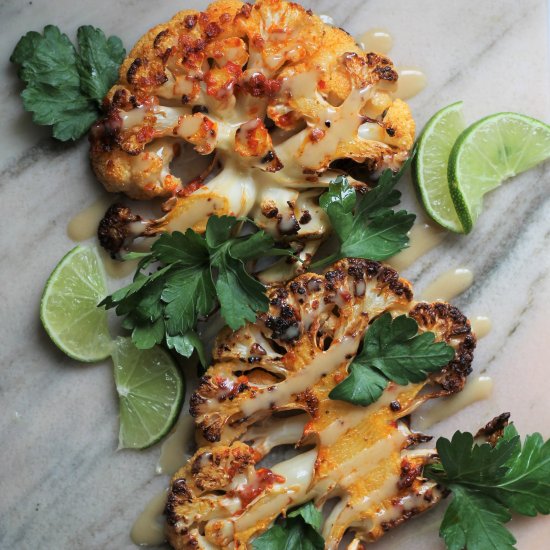 Harissa Roasted Cauliflower Steaks