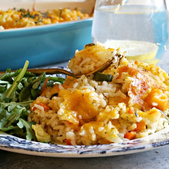 Cheesy Rice and Vegetable Bake