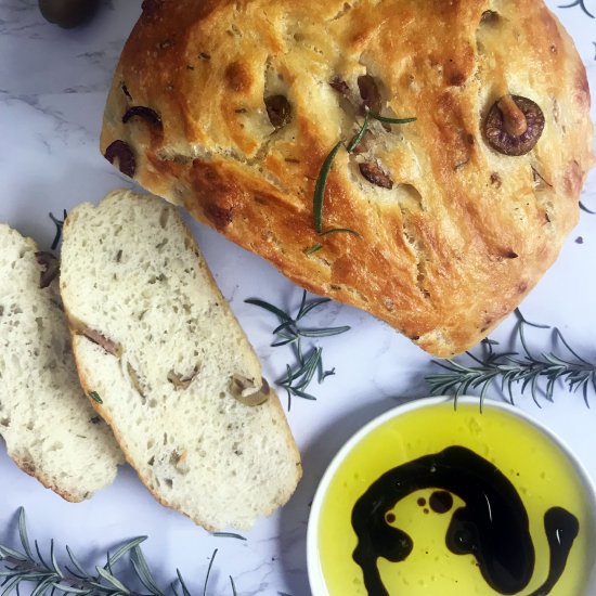 Easy Rosemary and Olive Bread