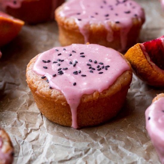 Blood Orange Mochi Muffins