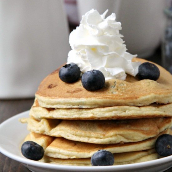 Almond Flour Blueberry Pancakes