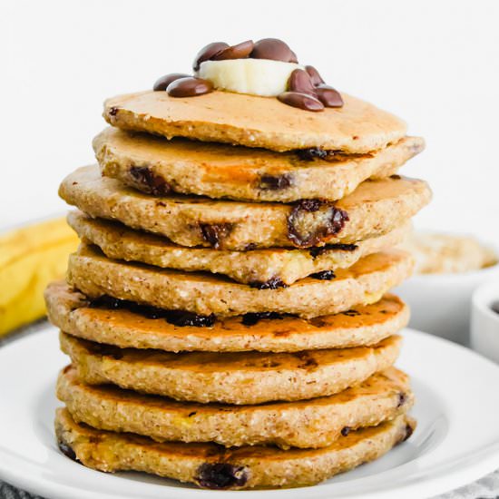 Banana Chocolate Chip Pancakes