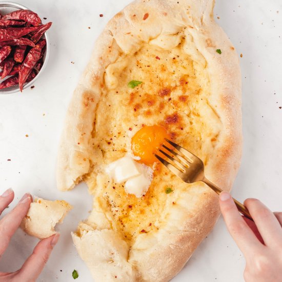 authentic khachapuri (cheese bread)