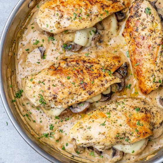 MUSHROOM STUFFED CHICKEN BREAST