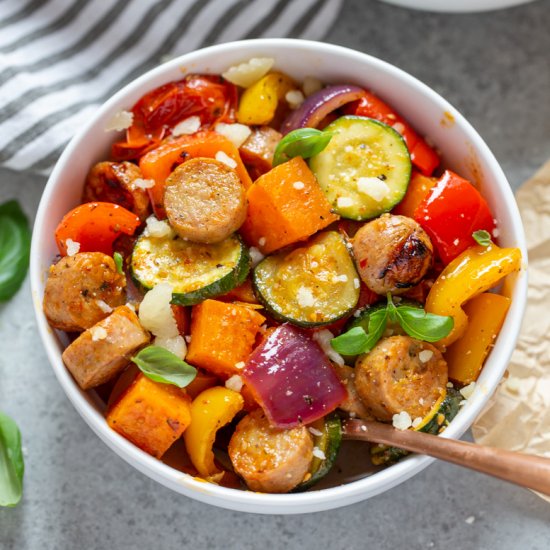 Sheet Pan Chicken Sausage & Veggies