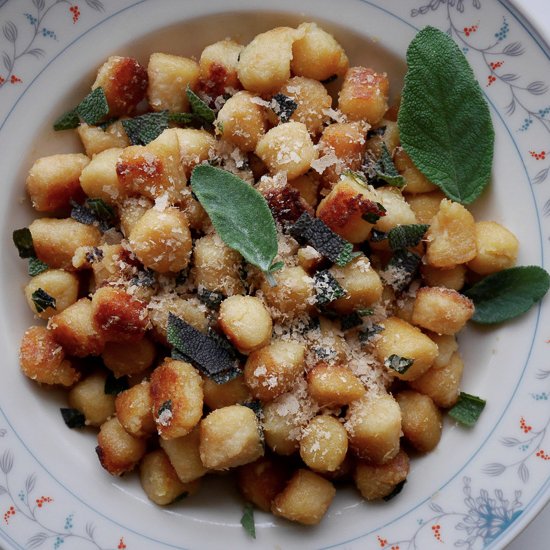 Lemony gnocchi with sage