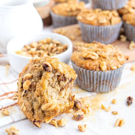 Vegan Banana Nut Muffins