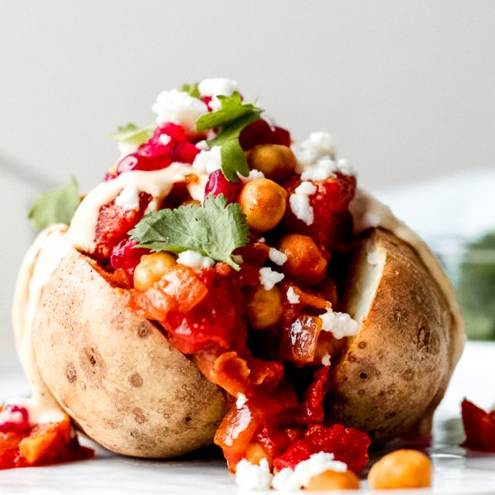 Loaded Moroccan Chickpea Potatoes