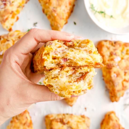 Bacon Cheddar and Chive Scones