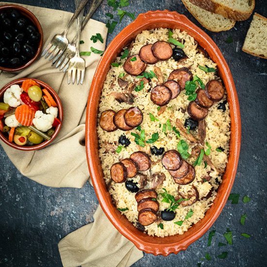 Portuguese duck rice -arroz de pato