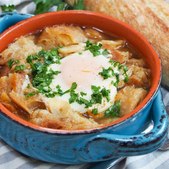 Spanish garlic soup (sopa de ajo)