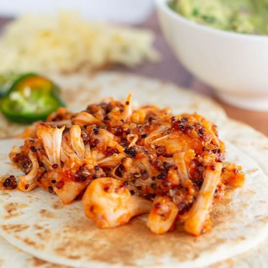 BBQ Pulled Jackfruit & Quinoa Tacos