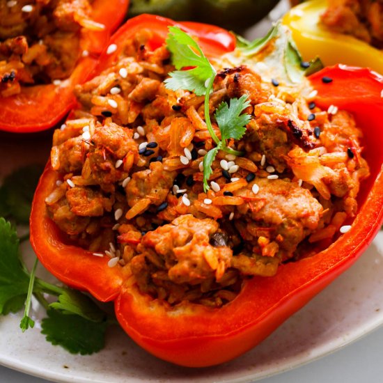 GROUND TURKEY STUFFED BELL PEPPERS