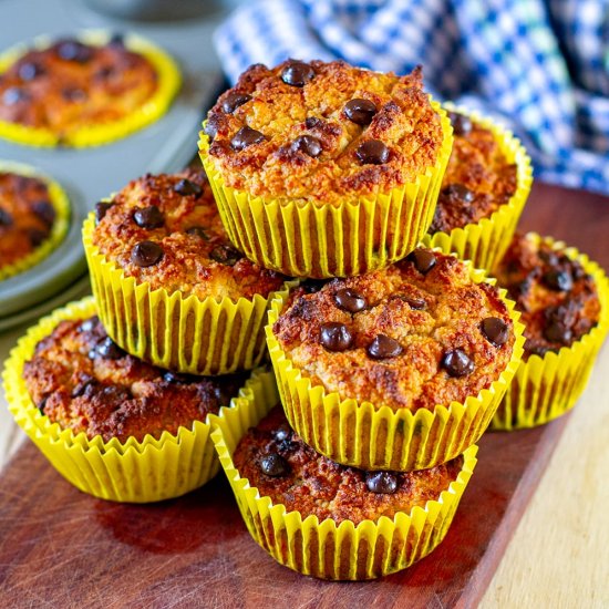 Paleo Banana Chocolate Chip Muffins