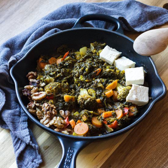 Easy Spinach Broccoli Skillet