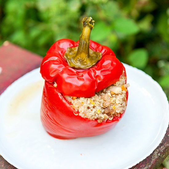 Vegan stuffed red peppers