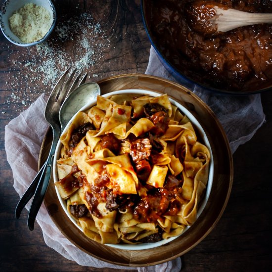 Braised beef shank ragu