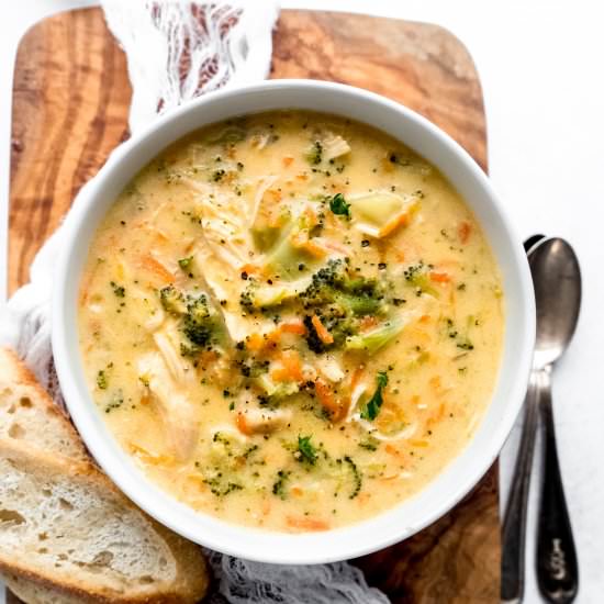 Broccoli Cheddar Chicken Soup