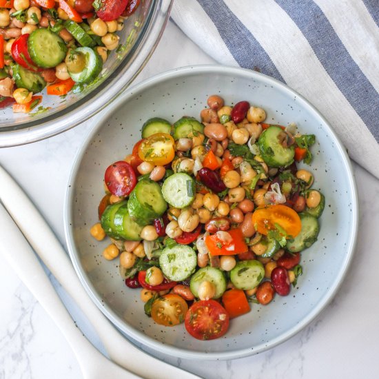 High protein bean salad