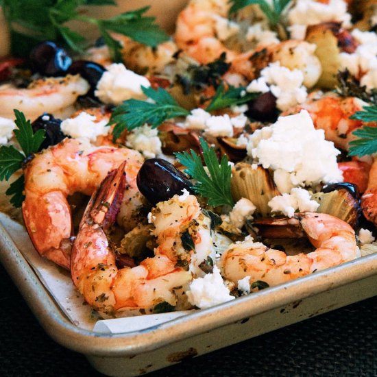 Sheet Pan Shrimp with Fennel&Feta