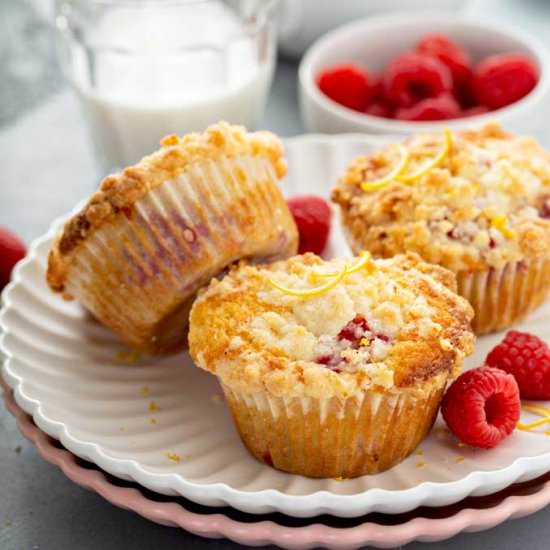 Raspberry Muffins with Streusel