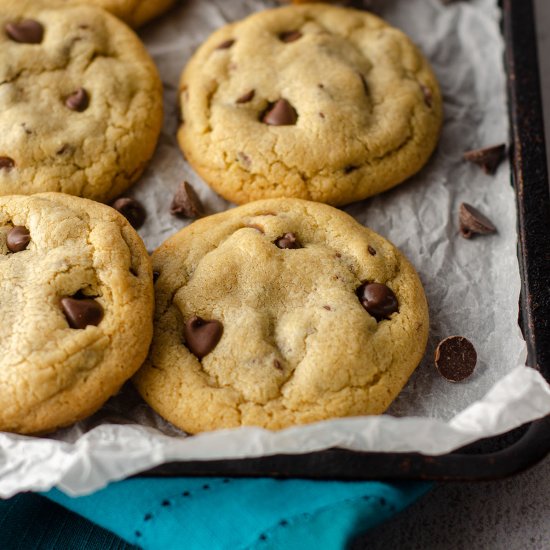 small batch choc chip cookies