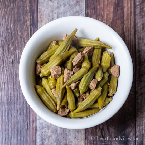 Lebanese Bamieh – Okra & Beef Stew