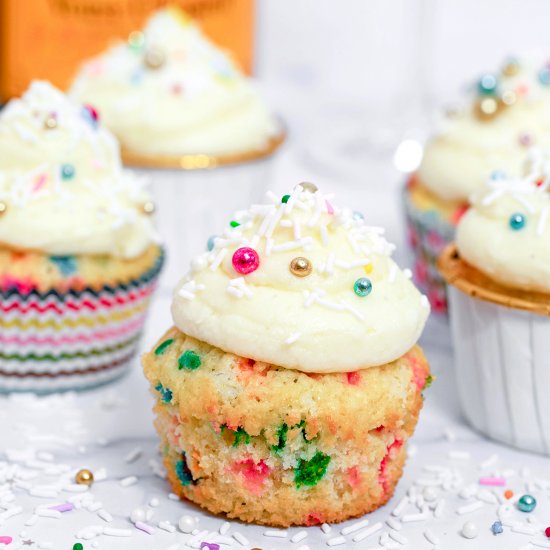 Confetti Cupcakes with Champagne