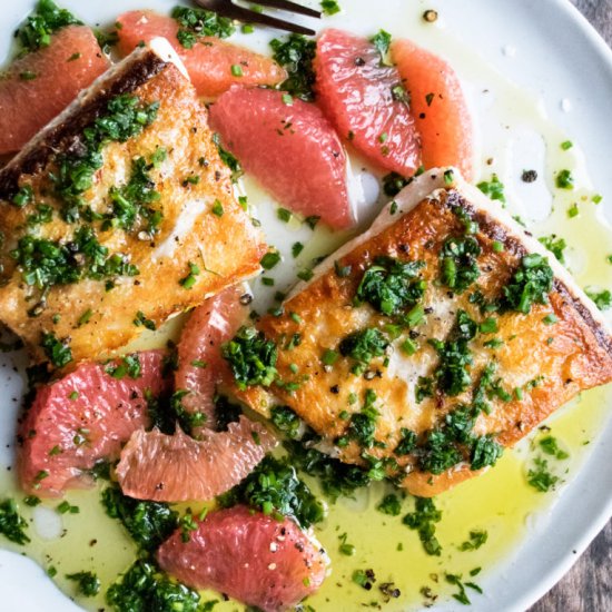 Halibut with Salsa Verde