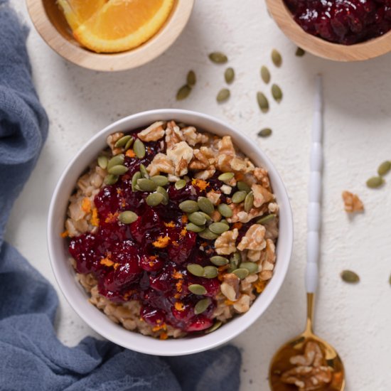 HEALTHY CRANBERRY ORANGE OATMEAL